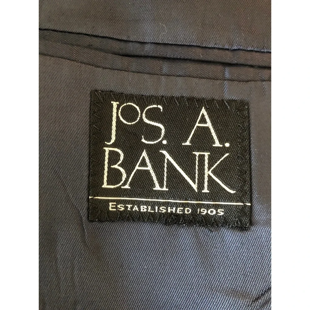Jos A Bank Signature Blazer Mens 44R Blue Cotton Blend Suit Coat Jacket Classic